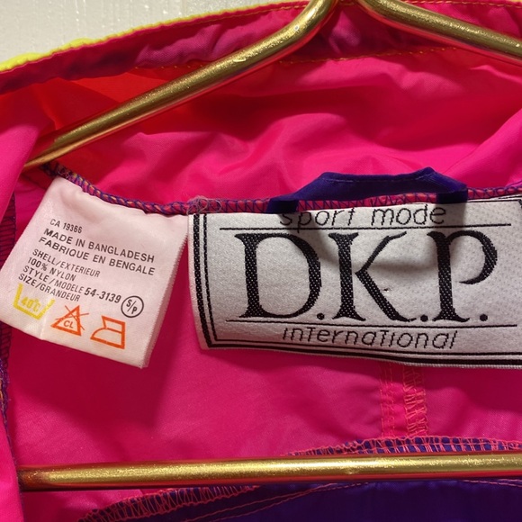 Vintage 80s 90s Neon Colorblock Windbreaker Pullover DKP Sport Mode Unisex - Picture 4 of 13
